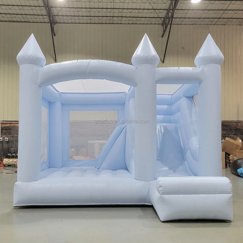 ปราสาทลมสีขาวสำหรับงานแต่งงาน  - Kids Outdoor House With Slide บทวิจารณ์และราคา